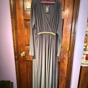Elegant Gray Maxi Dress